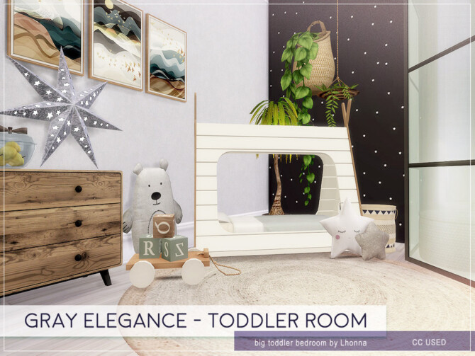 Gray Elegance Toddler Room by Lhonna at TSR