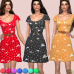 Heart Pattern Belted Sundress by Harmonia at TSR