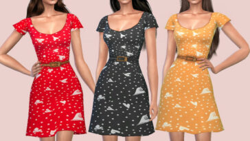 Heart Pattern Belted Sundress by Harmonia at TSR