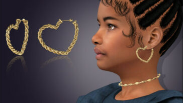 Heart Rope Earrings For Kids by feyona at TSR