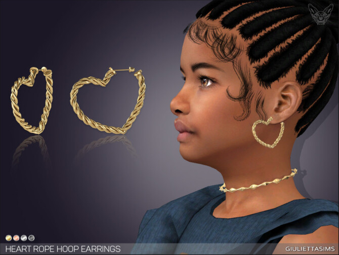 Heart Rope Earrings For Kids by feyona at TSR