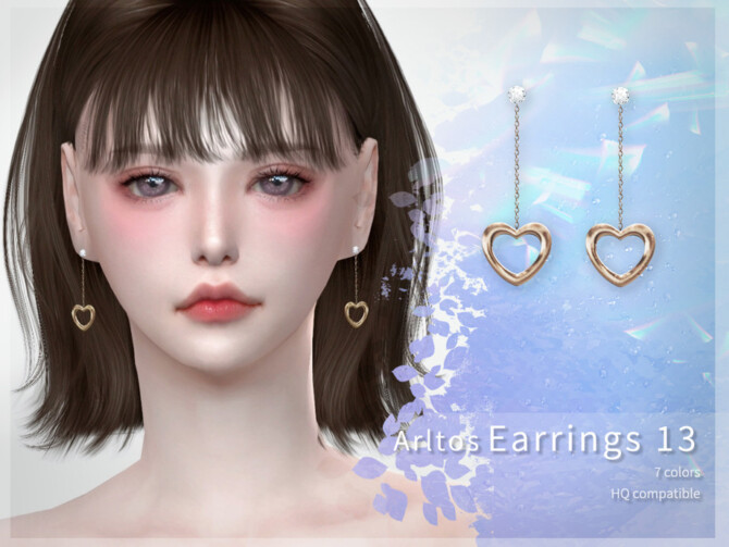 Heart earrings 13 by Arltos at TSR