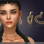 Heather Heart Hoop Earrings by feyona at TSR