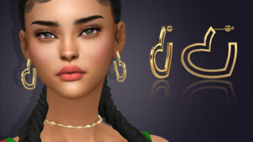 Heather Heart Hoop Earrings by feyona at TSR