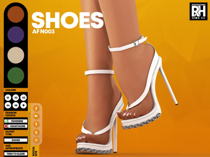 Heeled Sandals AF N003 at REDHEADSIMS