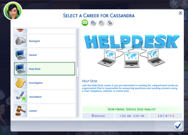 Help Desk Career at Kiara’s Sims 4 Blog