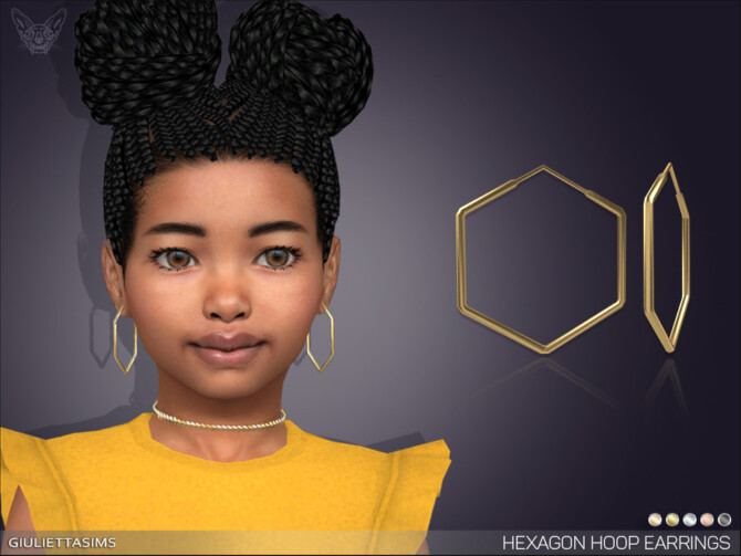 Hexagon Hoop Earrings For Kids by feyona at TSR