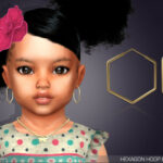 Hexagon Hoop Earrings For Toddlers by feyona at TSR