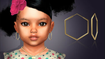 Hexagon Hoop Earrings For Toddlers by feyona at TSR