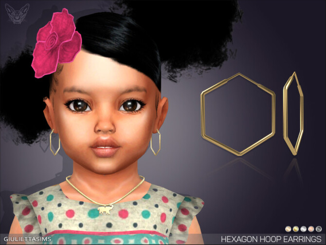 Hexagon Hoop Earrings For Toddlers by feyona at TSR