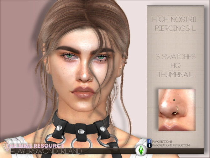 High Nostril Piercings L by PlayersWonderland at TSR