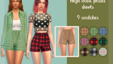 High waist plaid shorts by MysteriousOo at TSR