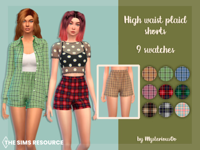 High waist plaid shorts by MysteriousOo at TSR