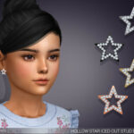 Hollow Star Iced Out Stud Earrings For Kids by feyona at TSR