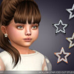 Hollow Star Iced Out Stud Earrings For Toddlers by feyona at TSR