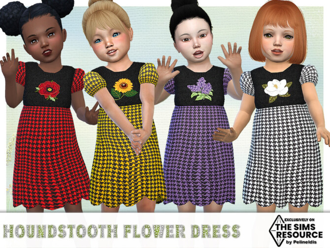 Houndstooth Flower Dress by Pelineldis at TSR