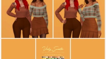 ICKY cute cropped sweater at Candy Sims 4