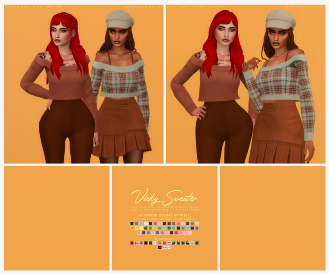 ICKY cute cropped sweater at Candy Sims 4