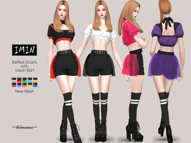 IMIN Goth Shorts and Skirt by Helsoseira at TSR