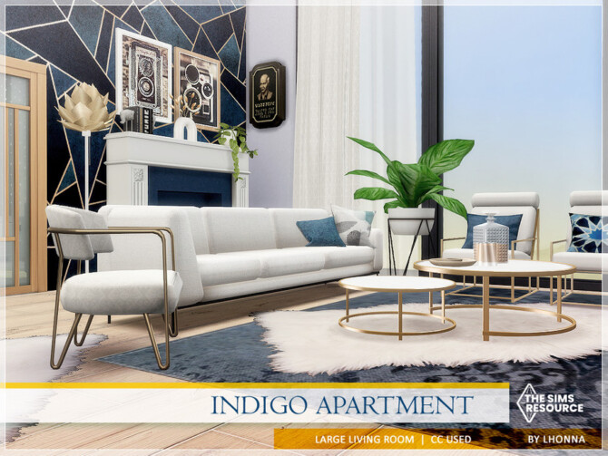 Indigo Apartment Living Room by Lhonna at TSR