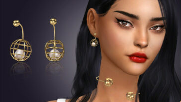 Izolda Pearl Earrings by feyona at TSR