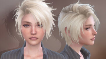 J035 Battler hair for females at Newsea Sims 4