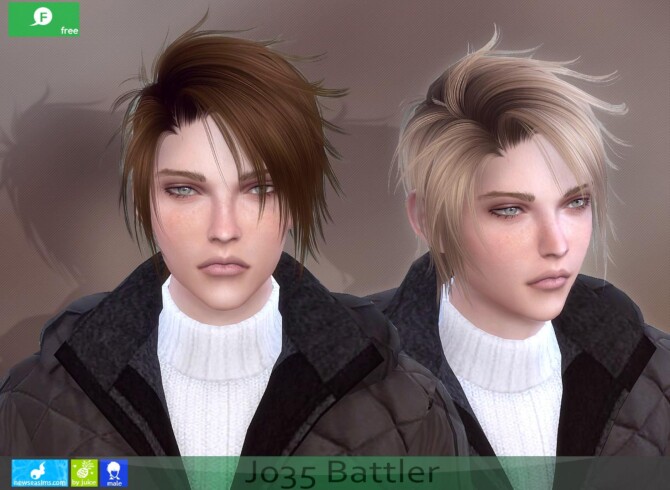 J035 Battler hair for males at Newsea Sims 4