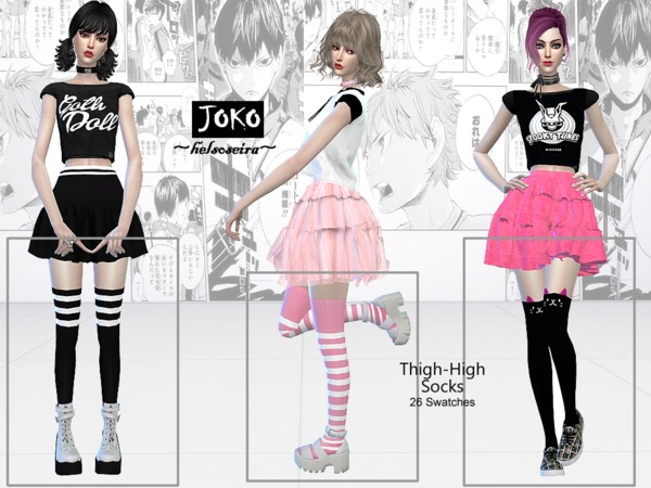 JOKO Thigh-high Socks by Helsoseira at TSR