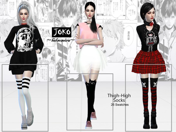 JOKO Thigh-high Socks by Helsoseira at TSR