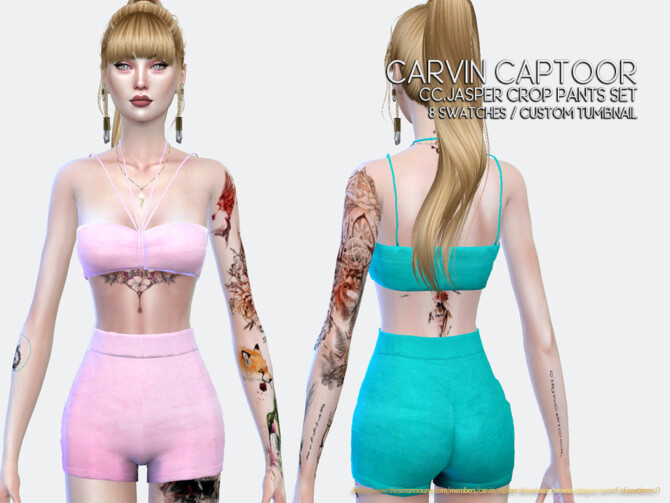 Jasper Crop Pants Set by carvin captoor at TSR