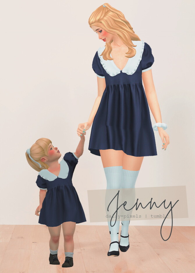 Jenny Dress + Tot Version at Daisy Pixels