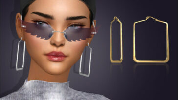 Kijana Square Hoop Earrings by feyona at TSR