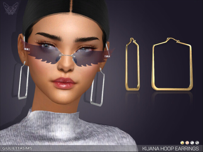 Kijana Square Hoop Earrings by feyona at TSR