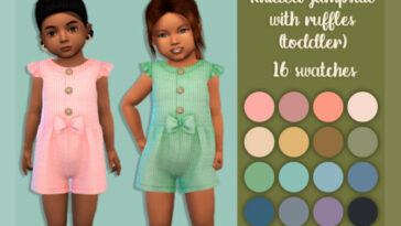 Knitted jumpsuit with ruffles Toddler by MysteriousOo at TSR