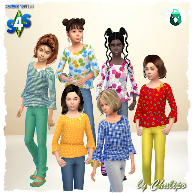 Land Shirt Girls by Chalipo at All 4 Sims