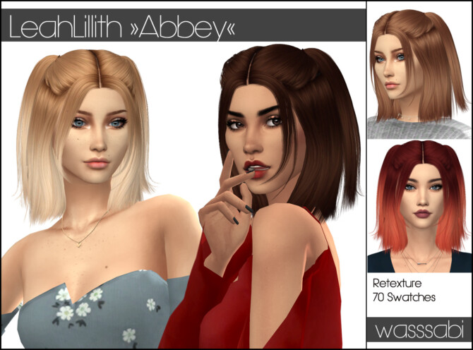 LeahLillith Abbey hair retextured at Wasssabi Sims