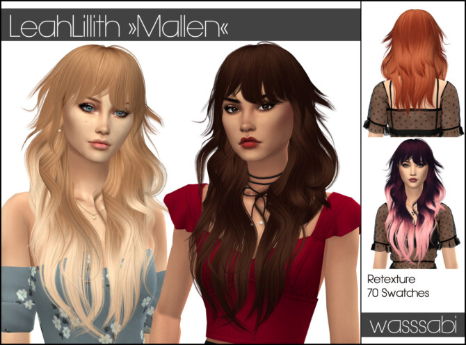 LeahLillith Mallen hair retextured at Wasssabi Sims