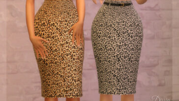 Leopard Midi Skirt by Dissia at TSR