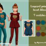 Leopard printed heart blouse by MysteriousOo at TSR