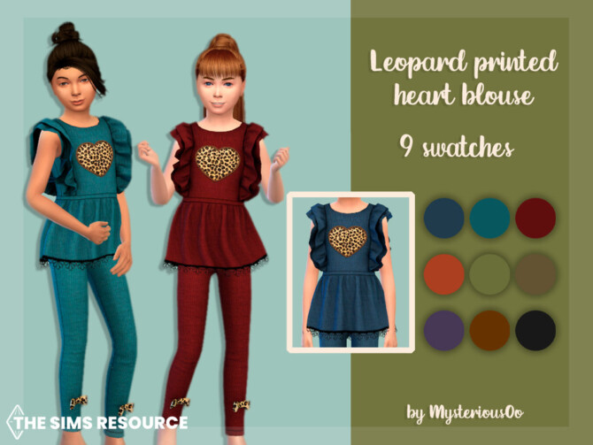 Leopard printed heart blouse by MysteriousOo at TSR