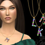 Letter KLM multicolor pendant set by NataliS at TSR