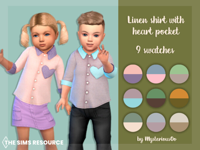 Linen shirt with heart pocket by MysteriousOo at TSR