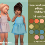 Linen sundress with ribbons Toddler by MysteriousOo at TSR