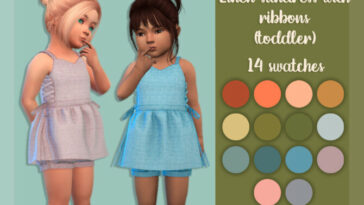 Linen sundress with ribbons Toddler by MysteriousOo at TSR