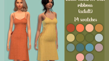 Linen sundress with ribbons by MysteriousOo at TSR