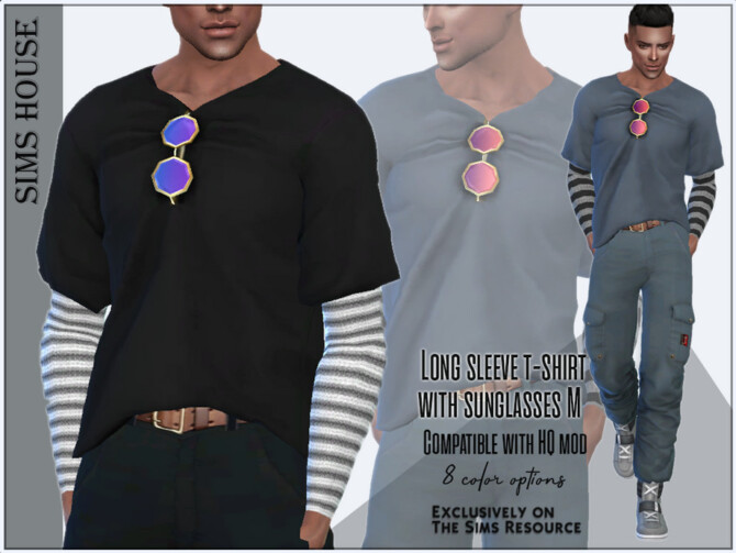 Long sleeve t-shirt with sunglasses M by Sims House at TSR