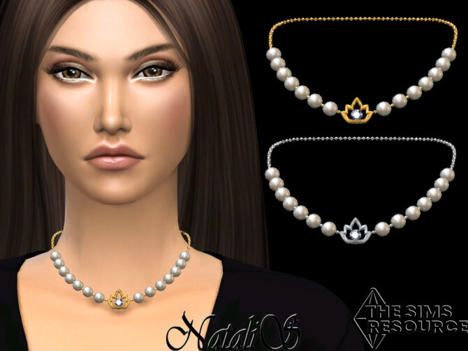 Lotus pearl necklace by NataliS at TSR