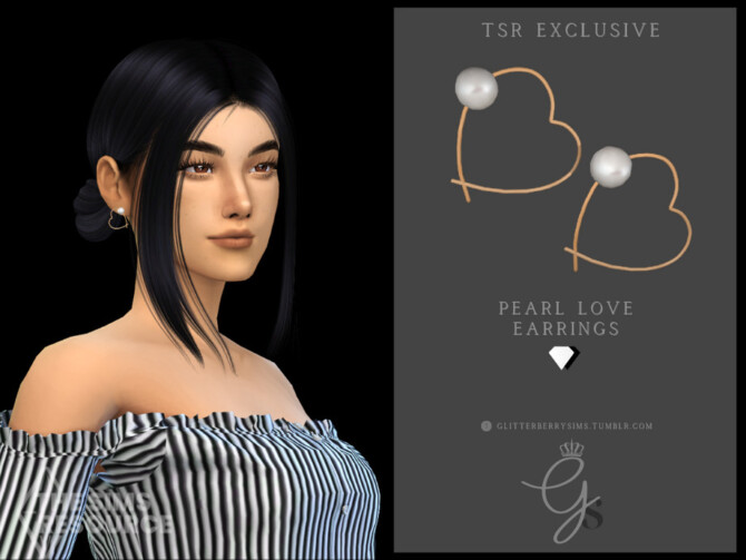 Love Pearl Earrings by Glitterberryfly at TSR