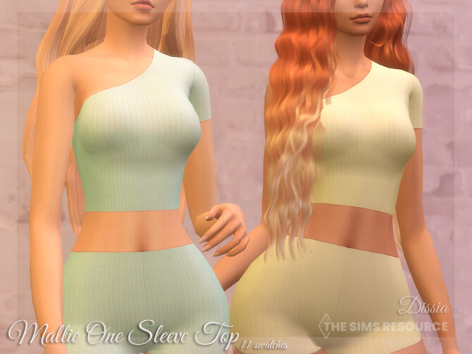 Mallie One Sleeve Top by Dissia at TSR