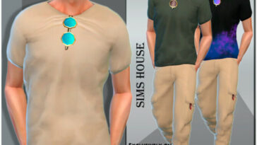 Men’s T-shirt with sunglasses by Sims House at TSR